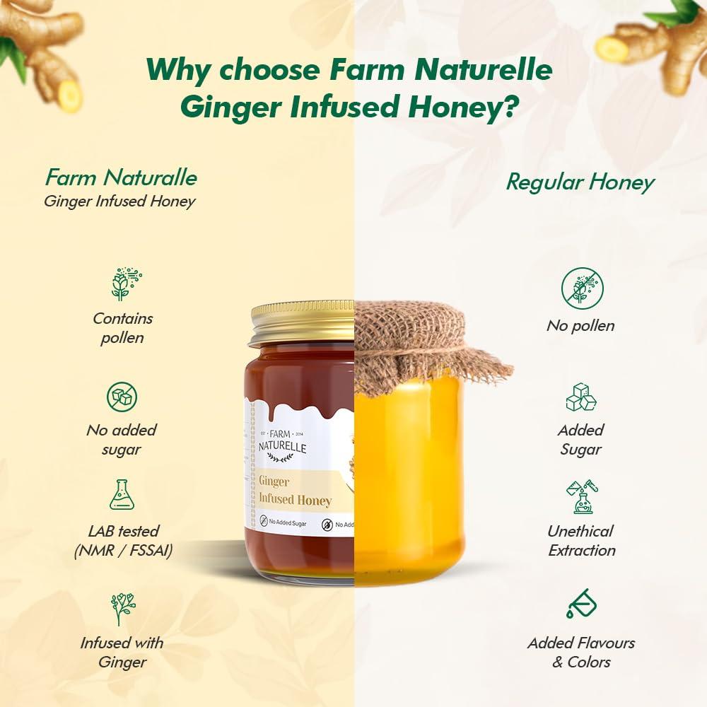 Farm Naturelle Farm Naturelle - Healthy Ginger Infused Honey 2.75kg |100% Pure Honey| Raw & Unfiltered|Unprocessed|Lab Tested Honey In Pet Bottle