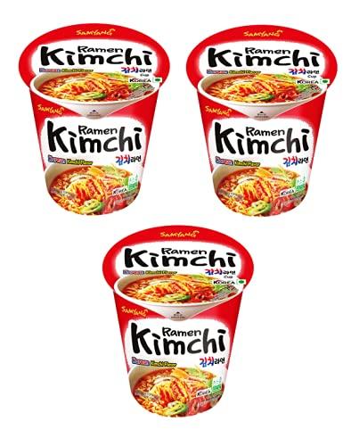 Sam Yang Samyang Kimchi Hot Chicken Flavour Raman Cup Noodles, 70mg*3 Pack (Pack of 3) (Imported)