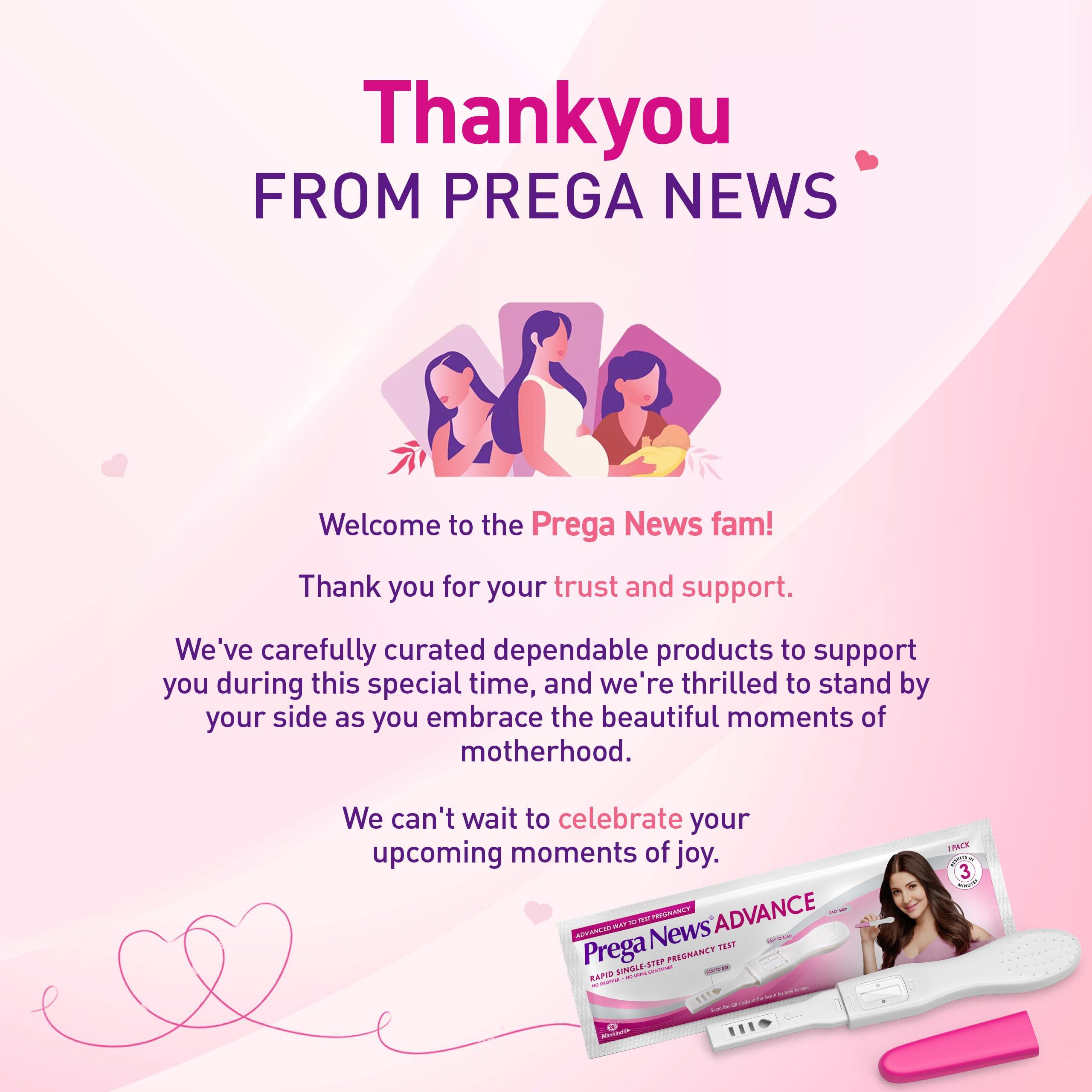 Prega News Prega News Advance, HCG Home Pregnancy Test, Midstream Urine Test Kit, One Step Pregnancy Test, Easy to Use, Accurate Result in Just 3 Minutes x Pack of 1 (2)