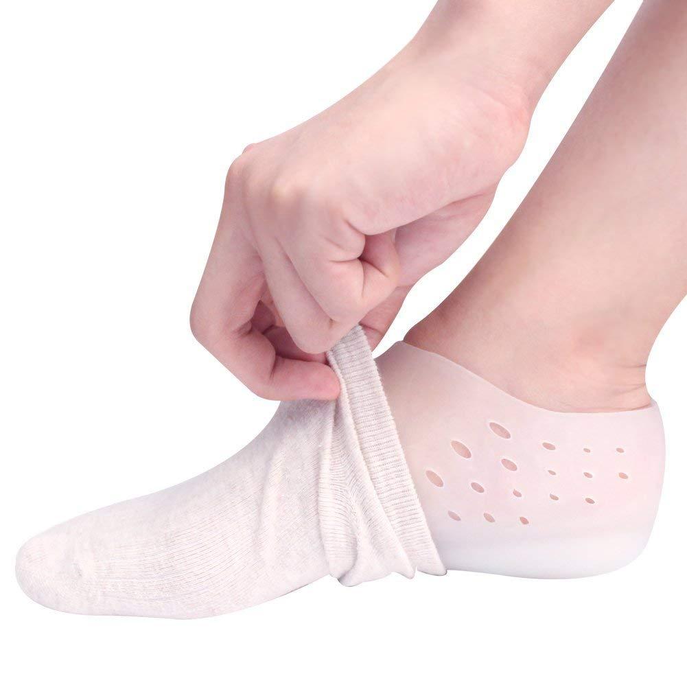 Klever Zone Klever Zone 1 Pair Invisible Height Lift Heel Pad Sock Liners Silicone Gel Inserts Socks Increase Insole Pain Relieve for Women Men