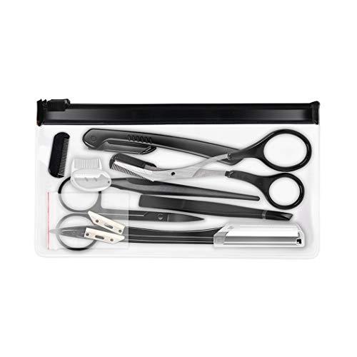 Anjetan Anjetan 9PCS Eyebrow Kit Universal Stainless Steel Eyebrow Grooming Set Eyebrow Care Kit Eyebrow Scissors Eyebrow Tweezers for Women Eyebrow Kits
