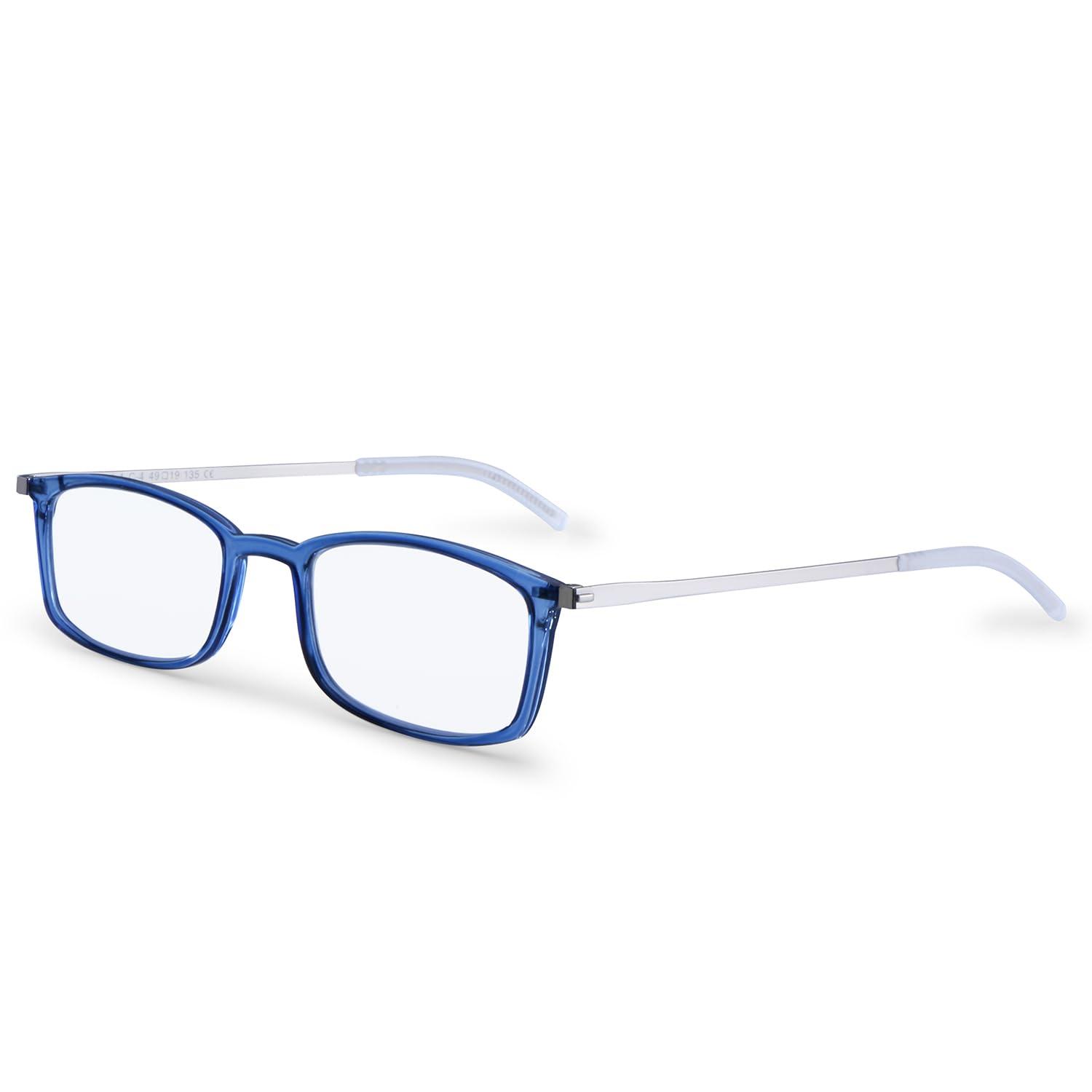 DR. HARMANN\'S READING GLASSES DR.HARMANN\'S READING GLASSES FLAT READERS FITTED WITH BLUE BLOCK LENS (Model: COMPACT 4 Transperant Blue colour +1.00)