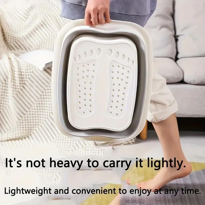 Clefairy Clefairy Foldable Footbath Pail Massage Soak Bucket Household Easy Storage Basin/Folding Foot Bath Spa Massage/Basin Foot Bucket/Large Foot Soaking Tub for Soaking Foot,Toe Nails, and Ankles,Pedicure