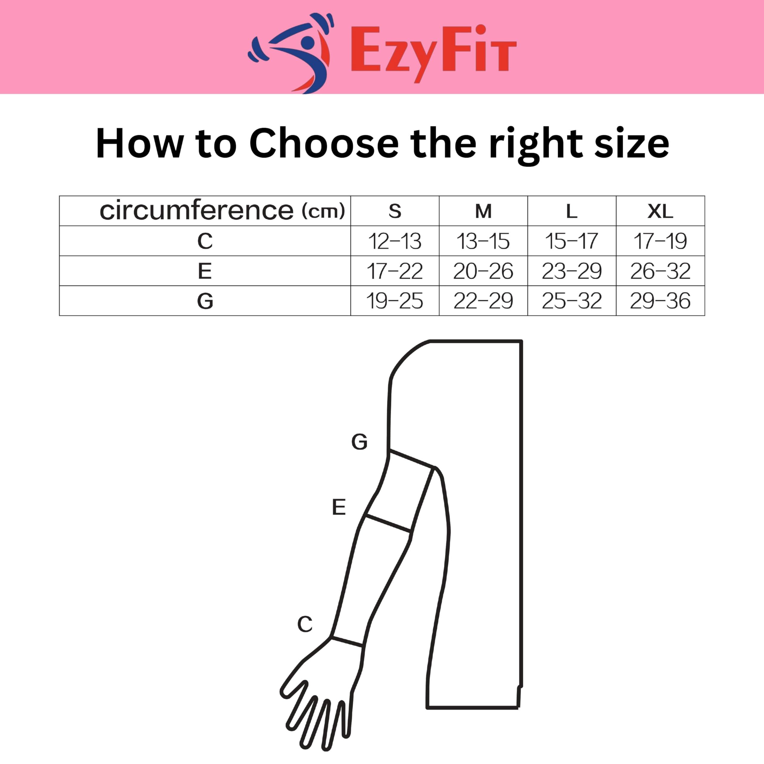 EZYFIT EZYFIT Medical Compression Arm Sleeves with Shoulder Strap and Support for Lymphedema | Graduated Compression - 20-30 mm/Hg | Post Mastectomy Sleeve for Lymphedema (LEFT HAND, MEDIUM)