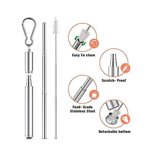 ANAB GI ANAB GI Reusable Metal Straws Collapsible Stainless Steel Drinking Straw Portable Telescopic Straw with Case and Brush