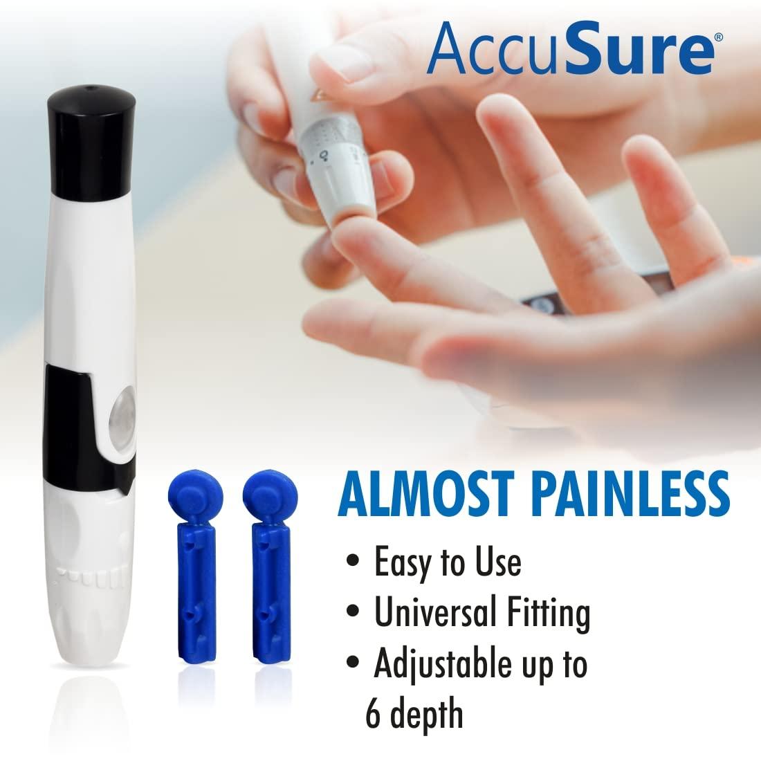 AccuSure AccuSure Blood Glucose Monitoring System Test Strips, 25 Count (Multi Color)