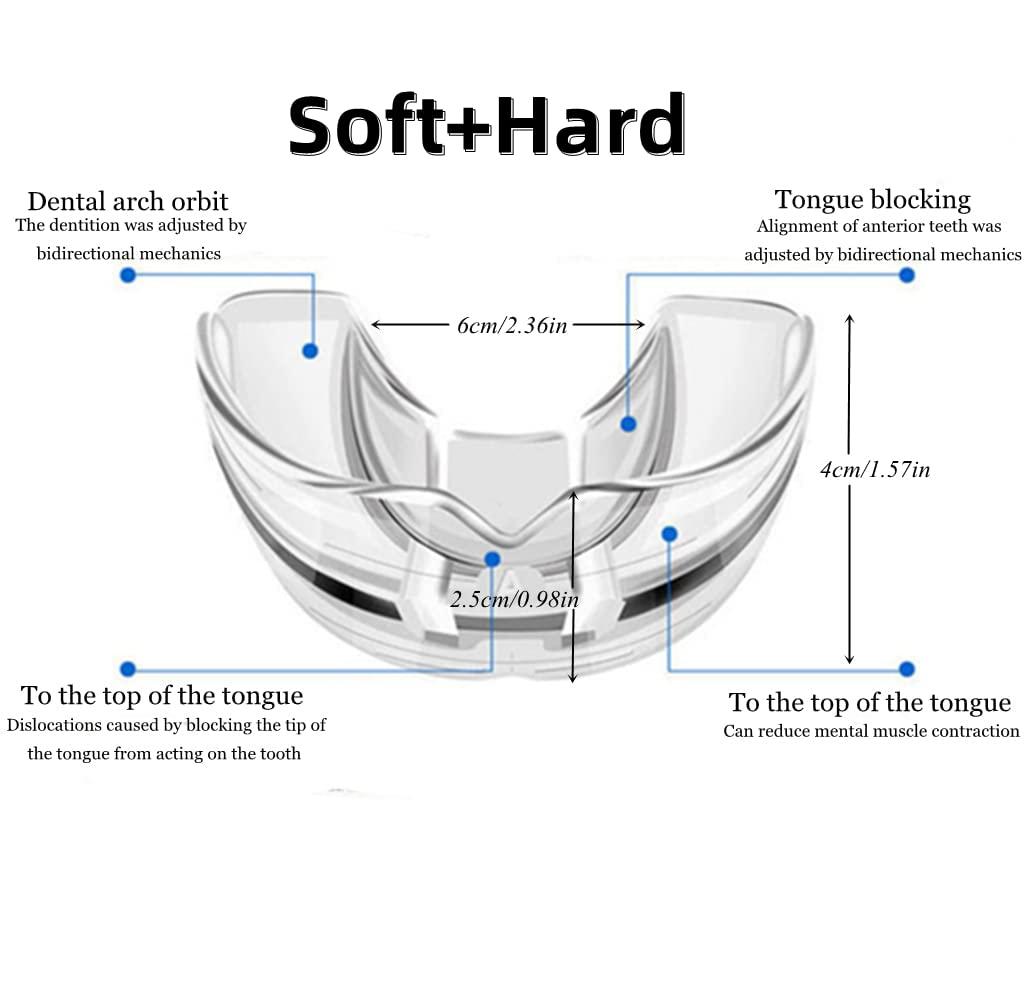 Sichumaria 2 Pcs Teeth Aligners for Straightening Teeth, Mouth Guard for Teeth Grinding, Brace Teeth Straight,Teeth Guard for Night Grinding,Dental Guard for Teeth Alignment Brace,Bruxism Night GuardSoft+Hard
