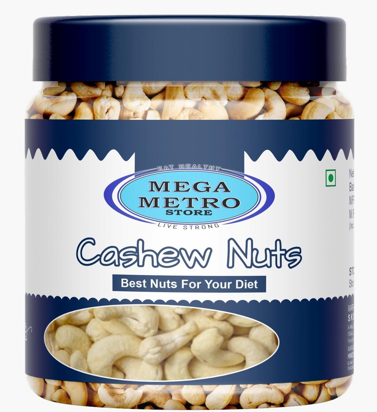 MEGA METRO STORE MEGA METRO STORE Premium Cashew Nuts w400 Natural Kaju Dry Fruits Nutritious Delicious Source of Minerals Vitamins 400gm