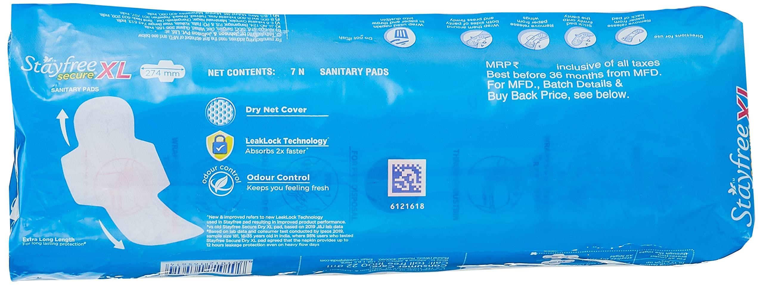 Stayfree Stayfree Secure XL Dry cover (with wings, 7 pads)