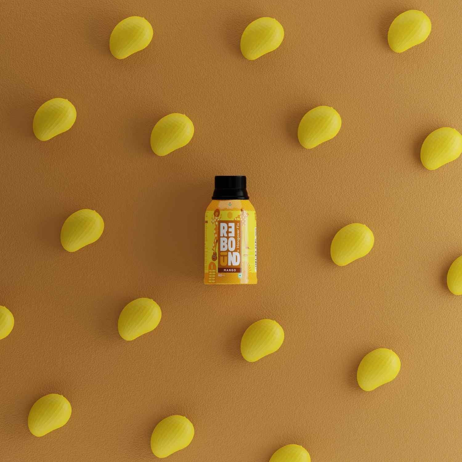 Rebound Rebound Mango Flavor Pack Of 4 (60ml) - Clinically Proven Anti- Hangover Drink | 100% Safe & Vegan | Natural Ingredients | Hangover Free Wake Up Next Day | Pocket Friendly | No Side Effects