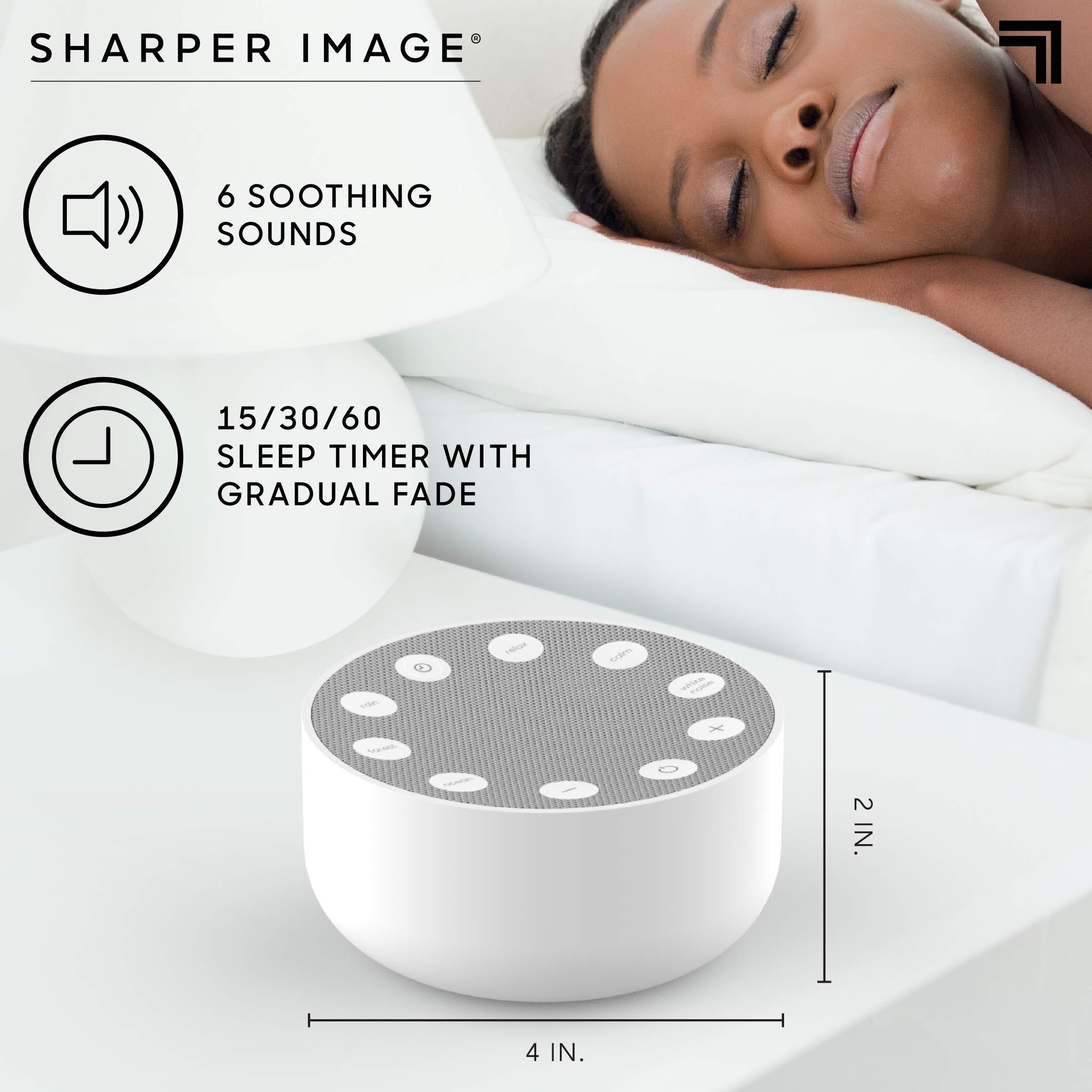 Sharper Image SHARPER IMAGE Sleep Therapy White Noise Machine, Soothing Nature Sounds for Baby Kid Adult, Portable Relaxation Wellness Meditation and Naps, Peaceful Rest Sleep Aid, Holiday Gift