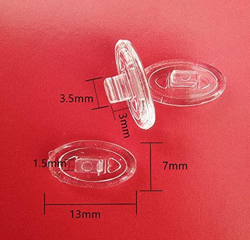 HeCheng Clear Rubber Silicon Clip On Type Nose Pads Pieces Buds for Glasses Sunglasses Frames Reading Eye Wear HNP003 (Clear - 3 Pairs)