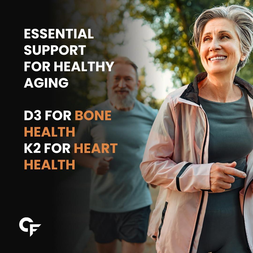 Carbamide Forte Carbamide Forte Vitamin D3 K2 | Vitamin D3 K2 Supplement for Bone & Heart Health | Vitamin D tablets with Vitamin K2 MK7 | Premium Vitamin D3 supplement with K2 for Wellness -120 Veg Tablets