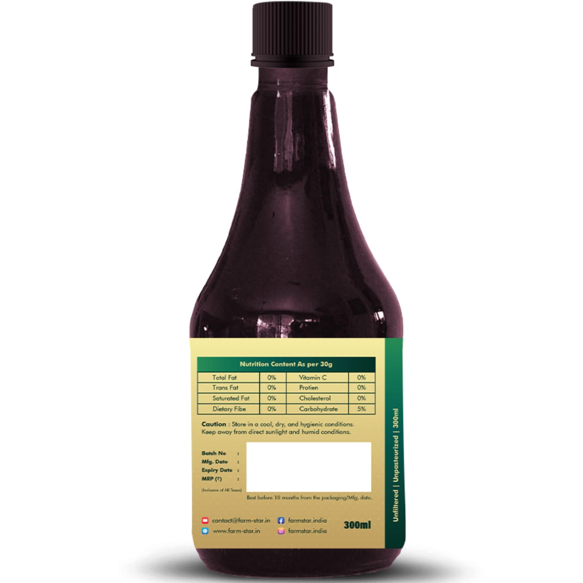 Farm Star Sugarcane Vinegar | Fermented, Raw, Unfiltered (300ml)
