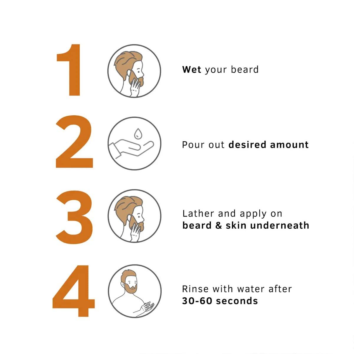 Ustraa Ustraa Beard Wash Woody - 100 ml - Sulphate-free Beard Wash | Thick Foam, No Post-wash Dryness, Cleansed & Smooth Beard | Beard Shampoo for Germ-Free Beard