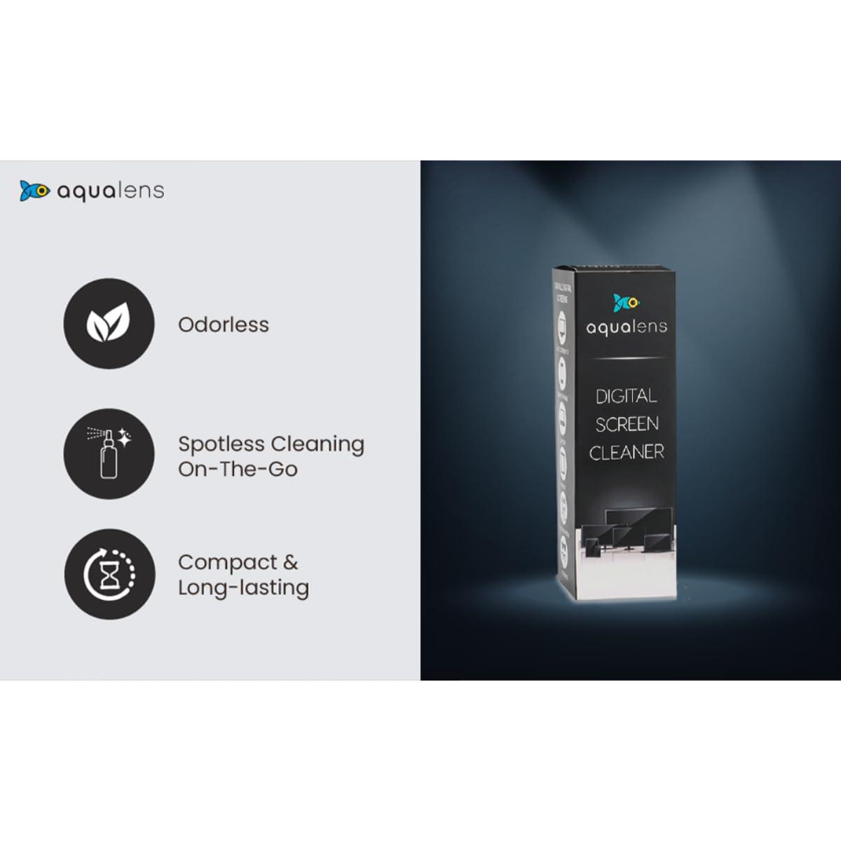 AQUALENS CONTACT LENSES Aqualens Spectacle Lens cleaner 100ml for Specs + Digital lens Cleaner for Laptop/Screen 100ml