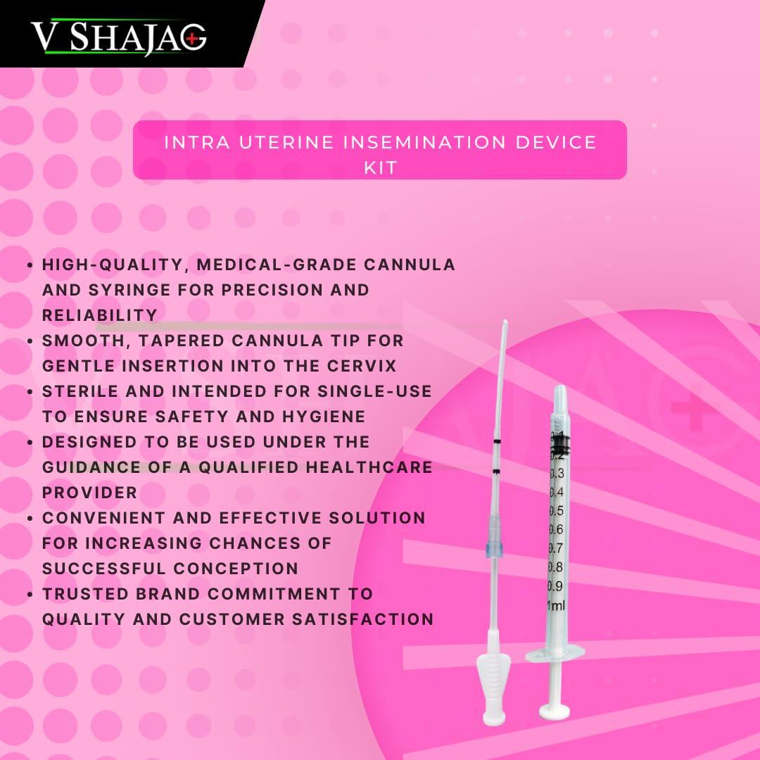 V SHAJAG V SHAJAG Intra Uterine Insemination Device - Complete IUI Cannula Kit (11cm)-Fertility with Precision (4 Pcs)