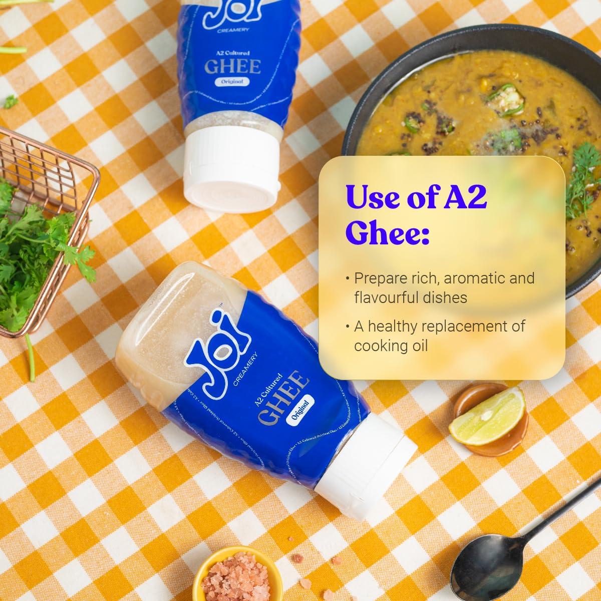 JOI JOI Farm Cultured A2 Cow Desi Ghee 200 Ml X 1 | Pure Ghee | Bilona Method | Certified, Farm-made, Healthy, Curd Churned & Non Adulterated