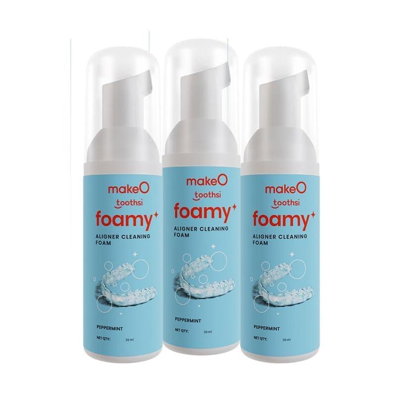 Toothsi Toothsi Foamy Aligner Cleaning Foam | Peppermint Flavor | Antibacterial Formula - Dentures, Retainers & Aligners | Odour-Free | Oral Foam for Retainer Cleaner | Easy & Portable | Pack of 3 (50ml each)