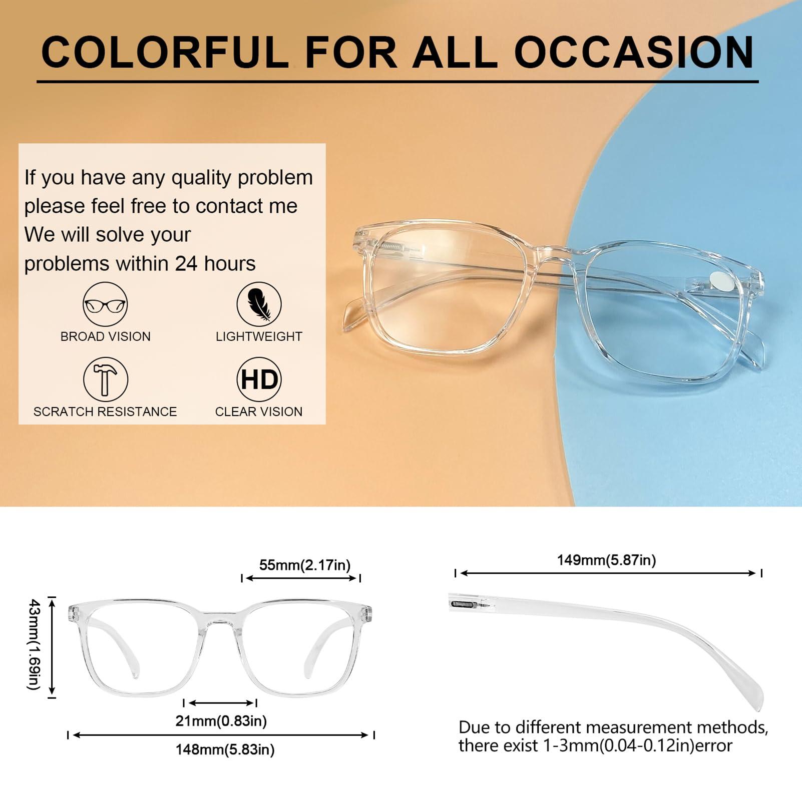 OCCI CHIARI OCCI CHIARI Big Square Reading Glasses 2.25 Men lightwight Readers 1.0 1.25 1.5 1.75 2.0 2.25 2.5 2.75 3.0 3.5 4.0 5.0 6.0 Wide Fitment