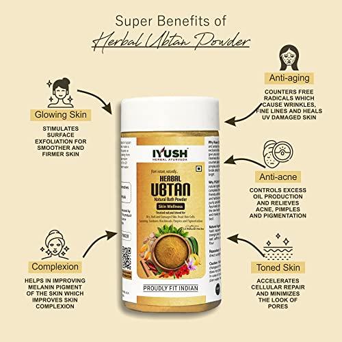 IYUSH Herbal Ayurveda IYUSH Herbal Ayurveda Ubtan Powder – 100gm | Ubtan Face Pack | Powder Face Wash | Turmeric Healing Face Ubtan | Herbal Bath Powder | Sunnipindi Powder | Bridal Ubtan Face Wash Powder |