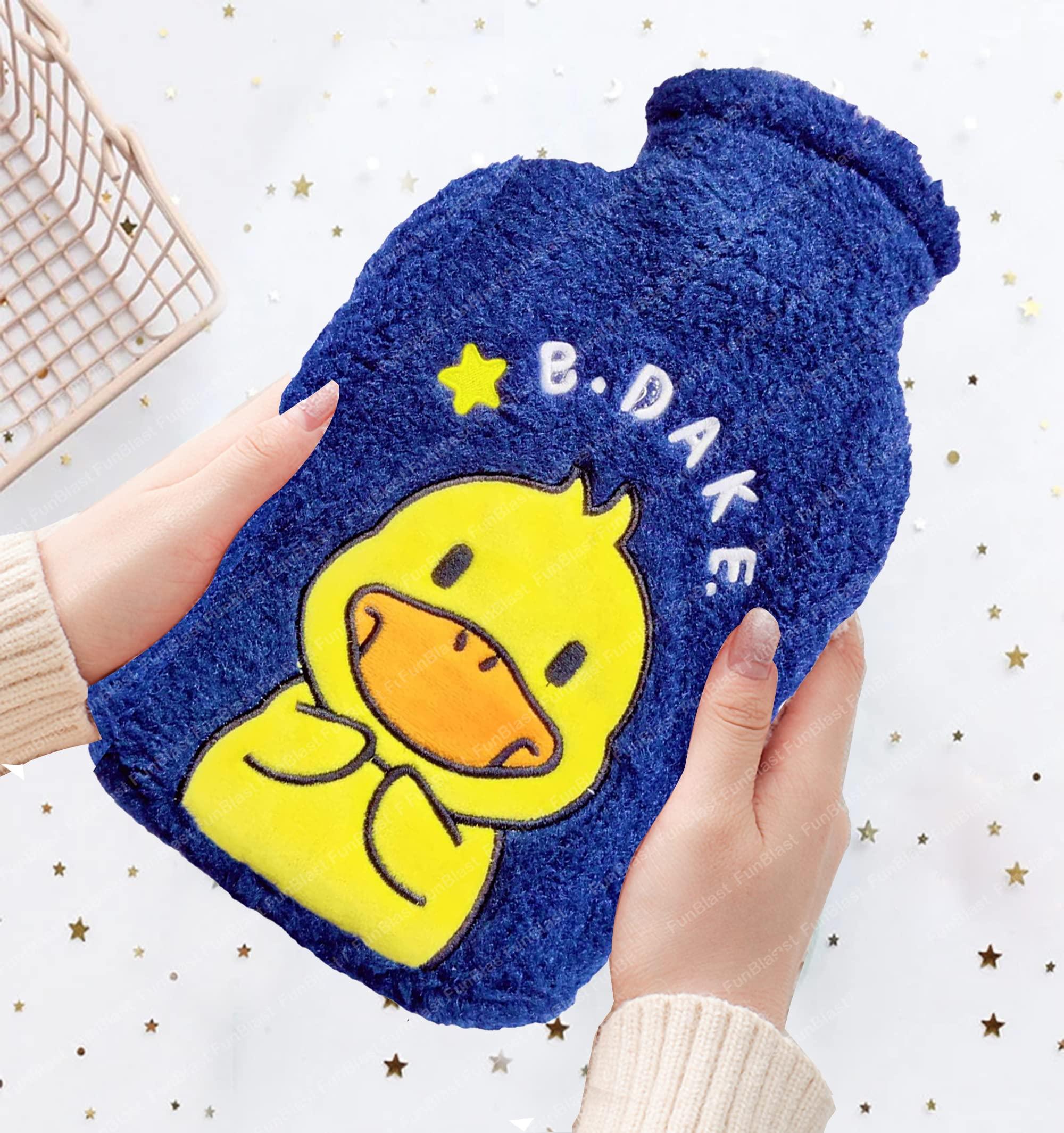 FunBlast FunBlast Hot Water Bag with Soft Cover for Pain Relief – Heating Pad Hot Water Bottle & Rubber Bottle for Hot Water Bag for Pain Relief, Bottle, Pain Relief Pad Heating Bag - 1000 ML (Navyblue)