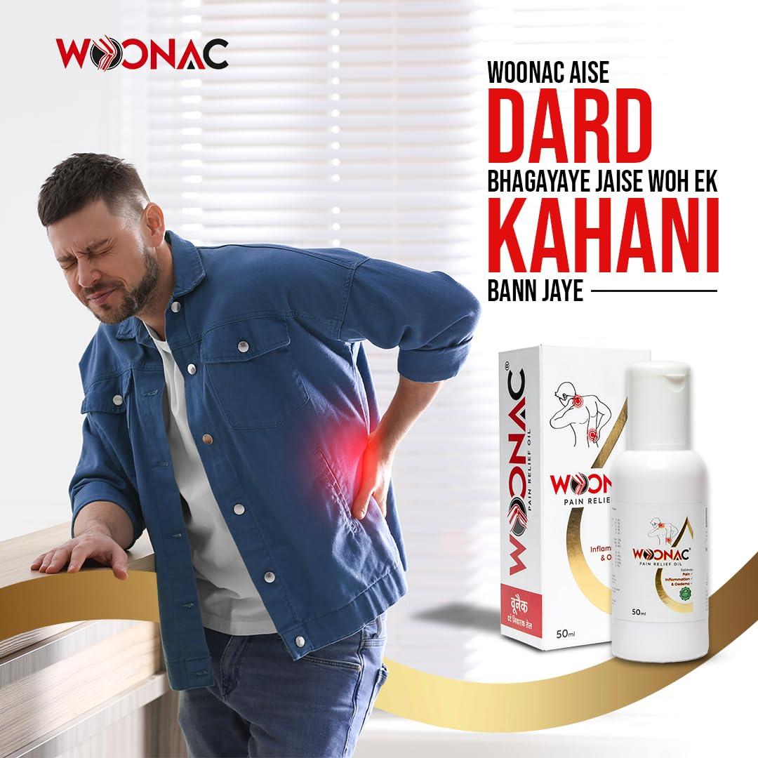 WOONAC Woonac Ayurvedic Body Pain Relief Oil - 50ml | Quick & Long-Term Relief for Arthritis, Joint, Back Strengthens Nerves & Muscle Pain