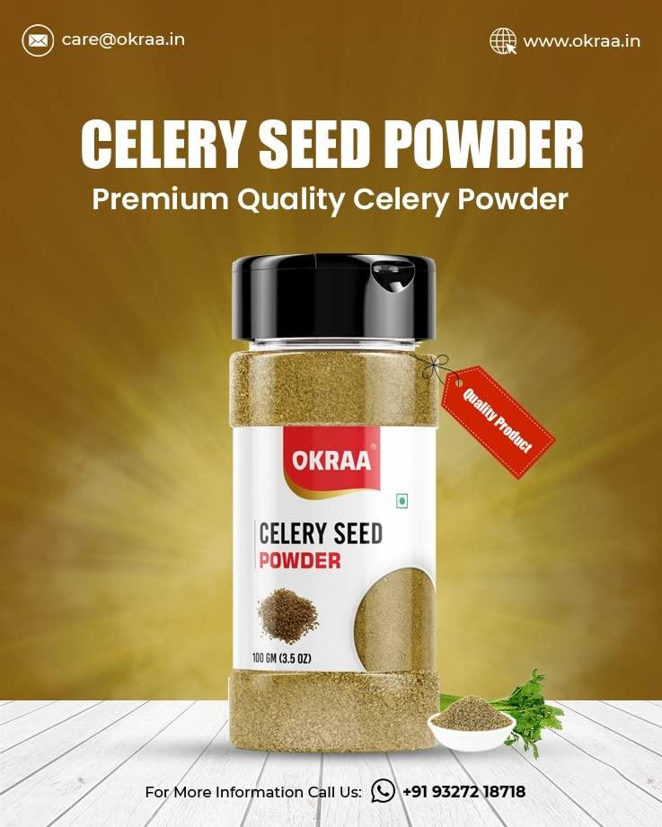 OKRAA OKRAA Celery Seed Powder (Ajmoda Seed) -100 GM