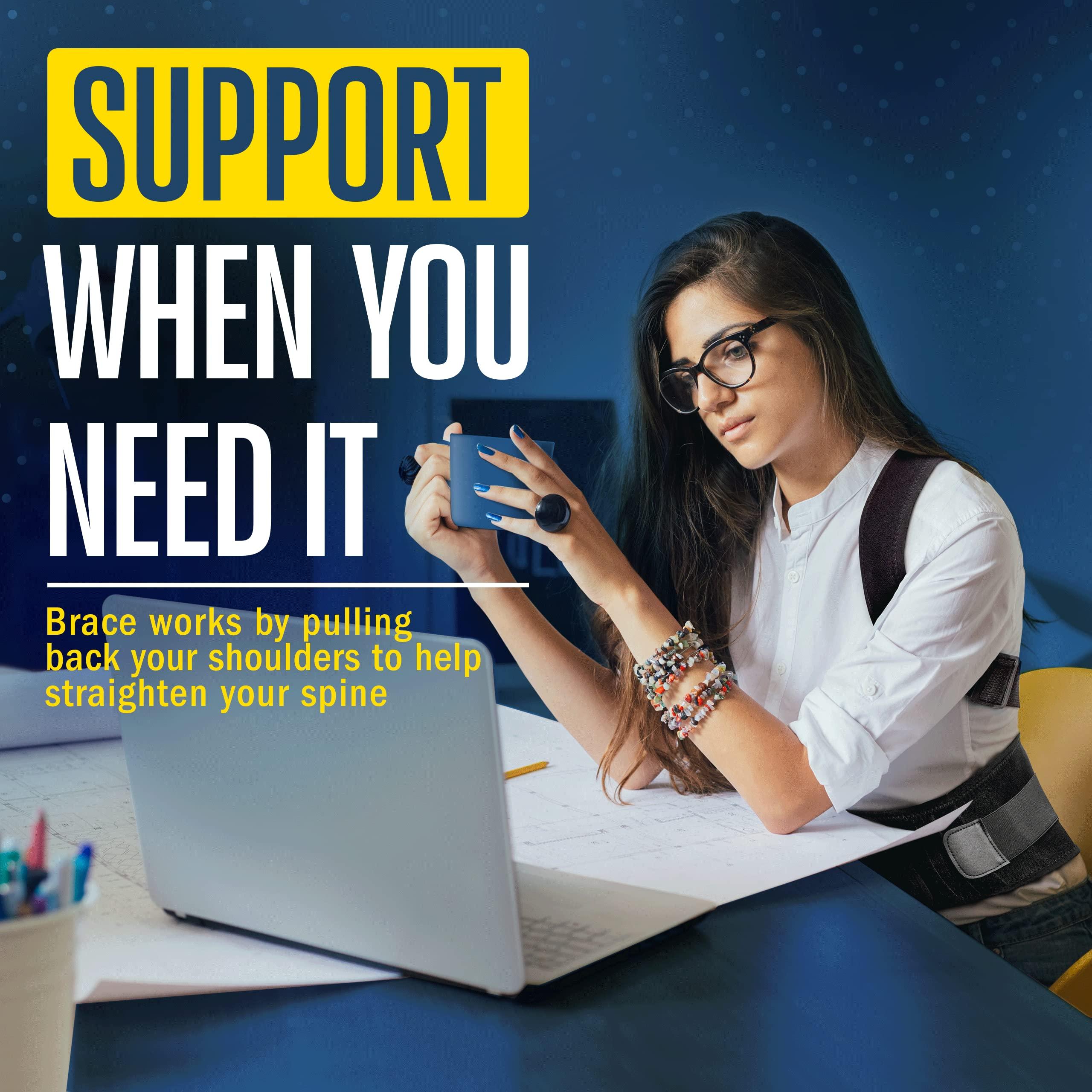 FlexGuard Support FlexGuard Posture Corrector for Women and Men - Back Brace for Posture, Adjustable Back Support Straightener Shoulder Posture Support for Pain Relief, Body Correction, Small/Medium