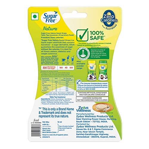 Sugar Free Sugar Free Green 100% Natural Sweetener and Sugar Substitute - 300 Pellets & Natura - Sweet Drops 10ml