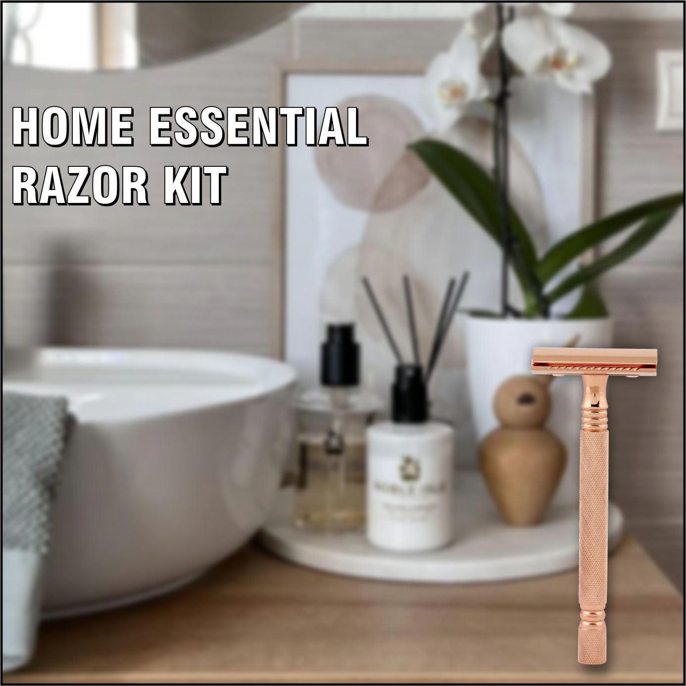 PEARL Pearl Shaving Double Edge Safety Razor (SS-01 Mellow Apricot) - Best Shaving Razor for Men | Classic & Traditional shaving Kit for Men | Premium blade razors | Eid gift options