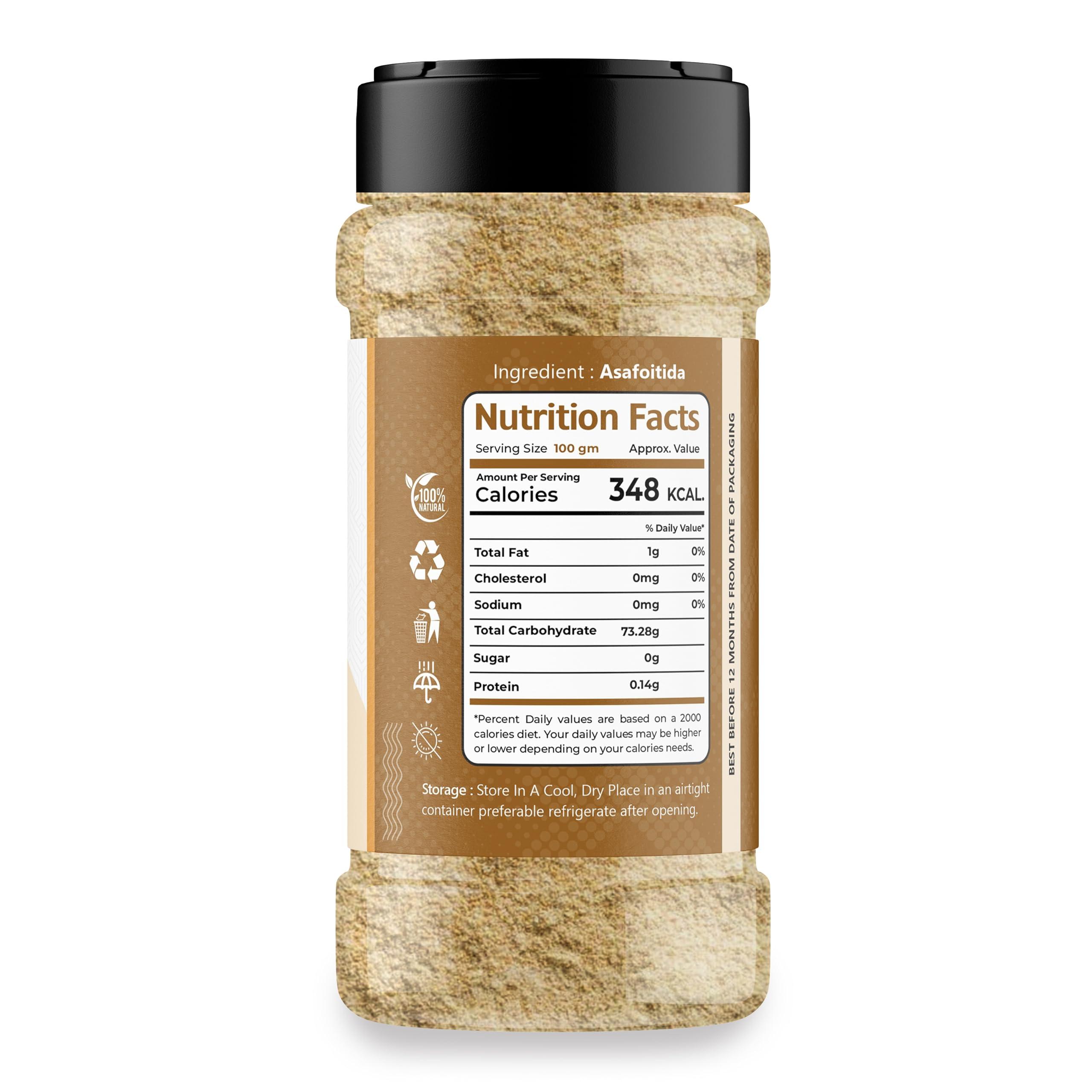 Natural Fridge Natural Fridge 100% Pure Asafoetida (Hing) Powder | Anti-inflammatory Properties & Anti-Ageing Spice | Strongest Compounded Pure Hing Powder | 100% Pure and Natural | Food Spice | Indian Flavour for Food | Premium-Quality Hing (100g)