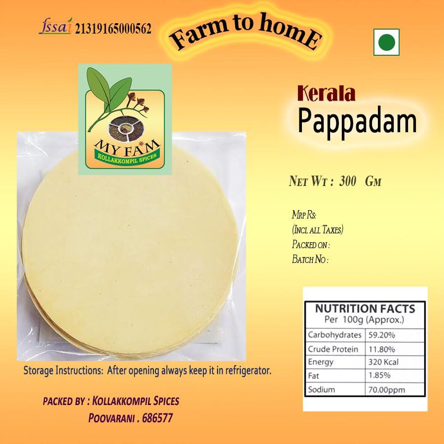 Myfam Myfam Pappadam Kerala - Traditional Home Made Pappad -300 gm