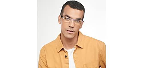 LENSKART BLU Lenskart READERS | Transparent Rectangular Half Rim Reading Eyeglasses | For Men & Women | For 1.25 Power | LR E13968