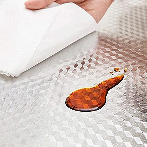 LAKHANI VENTURE LAKHANI VENTURE Kitchen Oil Proof Stickers Self Adhesive Aluminium Foil Silver Sticky Back Plastic Waterproof Wallpaper for Countertop Cooktop Backsplash DIY