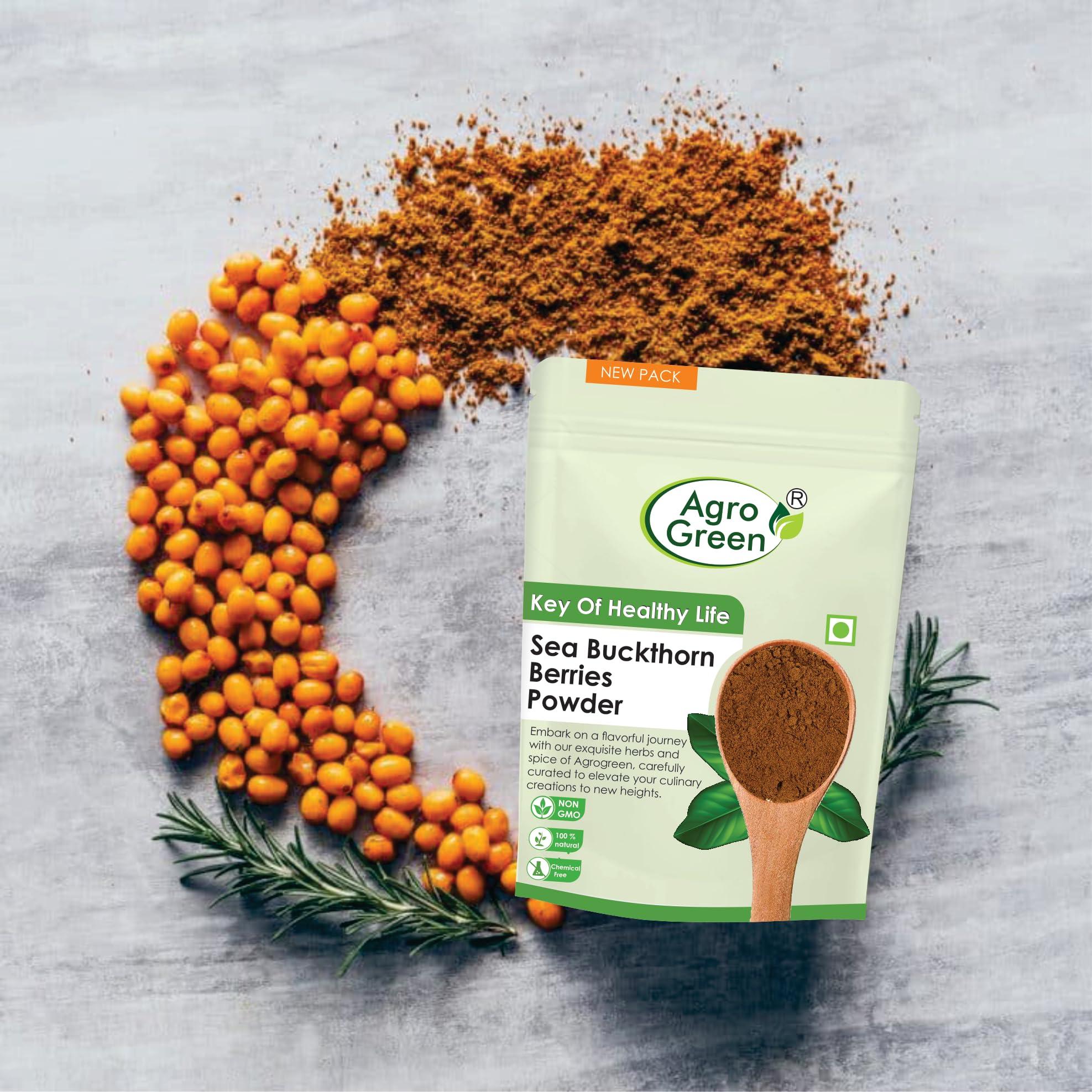 Agrogreen Agrogreen Sea Buckthorn Berries Powder - Sea Buckthorn Berry Powder - Dry Sea Buckthorn Berries Powder - (200 gm)