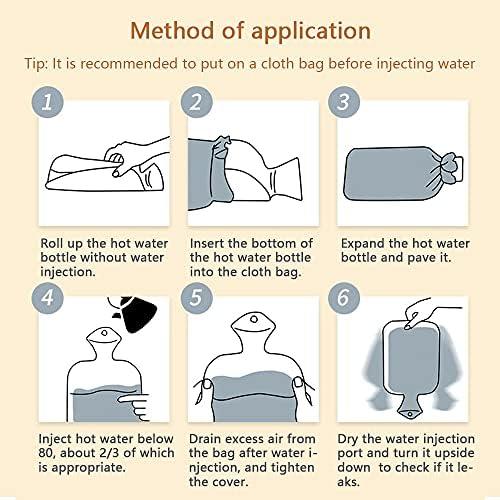 Onprix Onprix 500ml Cute Cartoon Plush Hot Water Bottle Hand Warmers Water Bag with Soft Fur Cover Hand Warmer Filled Explosion-proof Portable Hot Water Bags for Neck, Shoulder Pain and Hand Feet