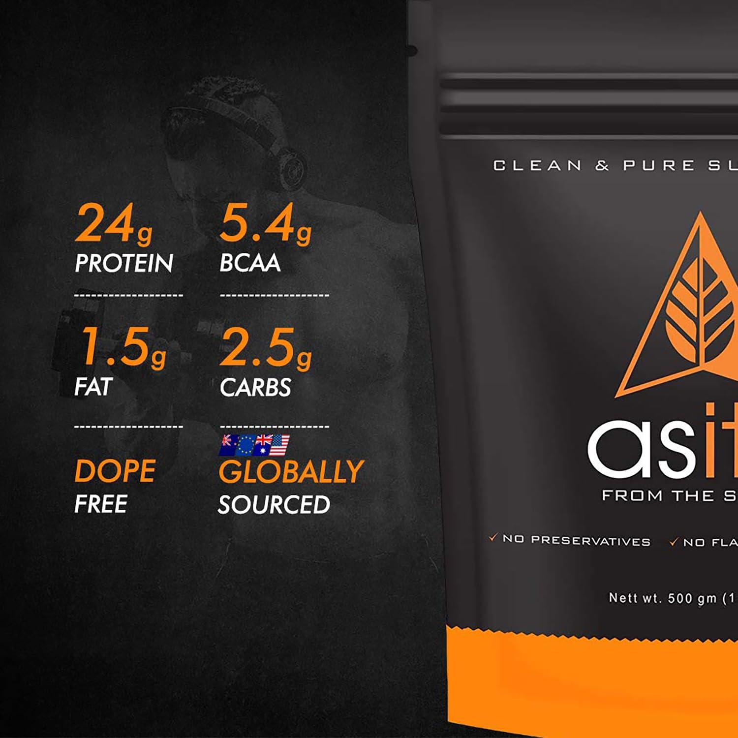 Asitis Nutrition AS-IT-IS Nutrition Whey Protein Concentrate 80% Unflavoured, Labdoor Certified (500Gm)