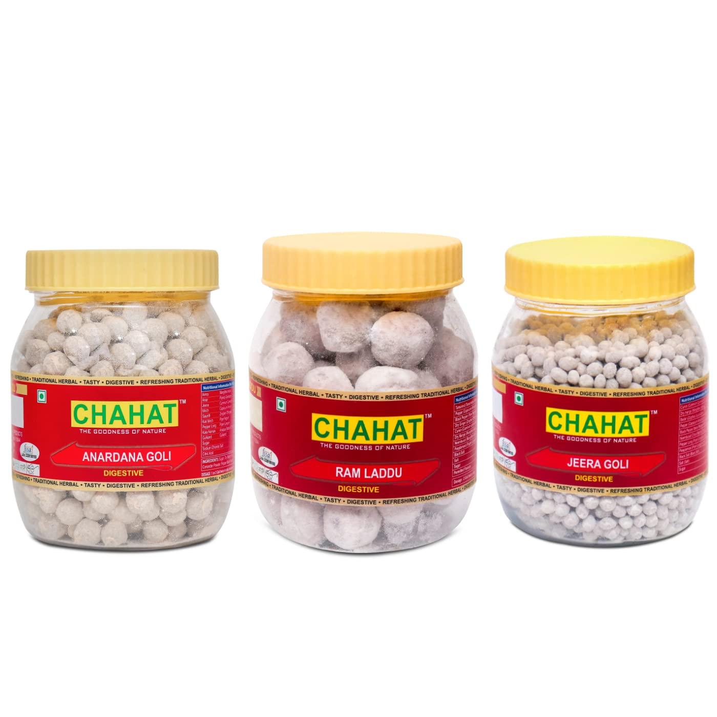 Chahat Chahat Combo Of Anardana Goli , Jeera Goli , And Delicious Ram Laddu Good For Digestion Mouth watering Goli For All Age People (Each 400g)