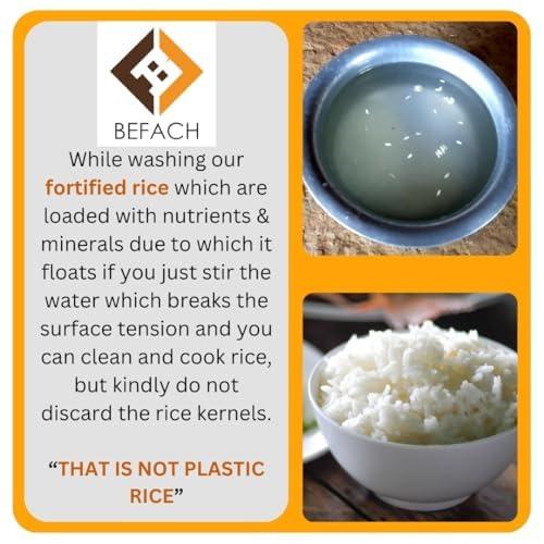 Befach 4x Befach Fortified Low GI Rice | Free of Pesticides, Non GMO, Certified Low GI & Low Sugar White Rice Perfect for Diet & Diabetic Patients | 4.5 kg (Pack of 3)