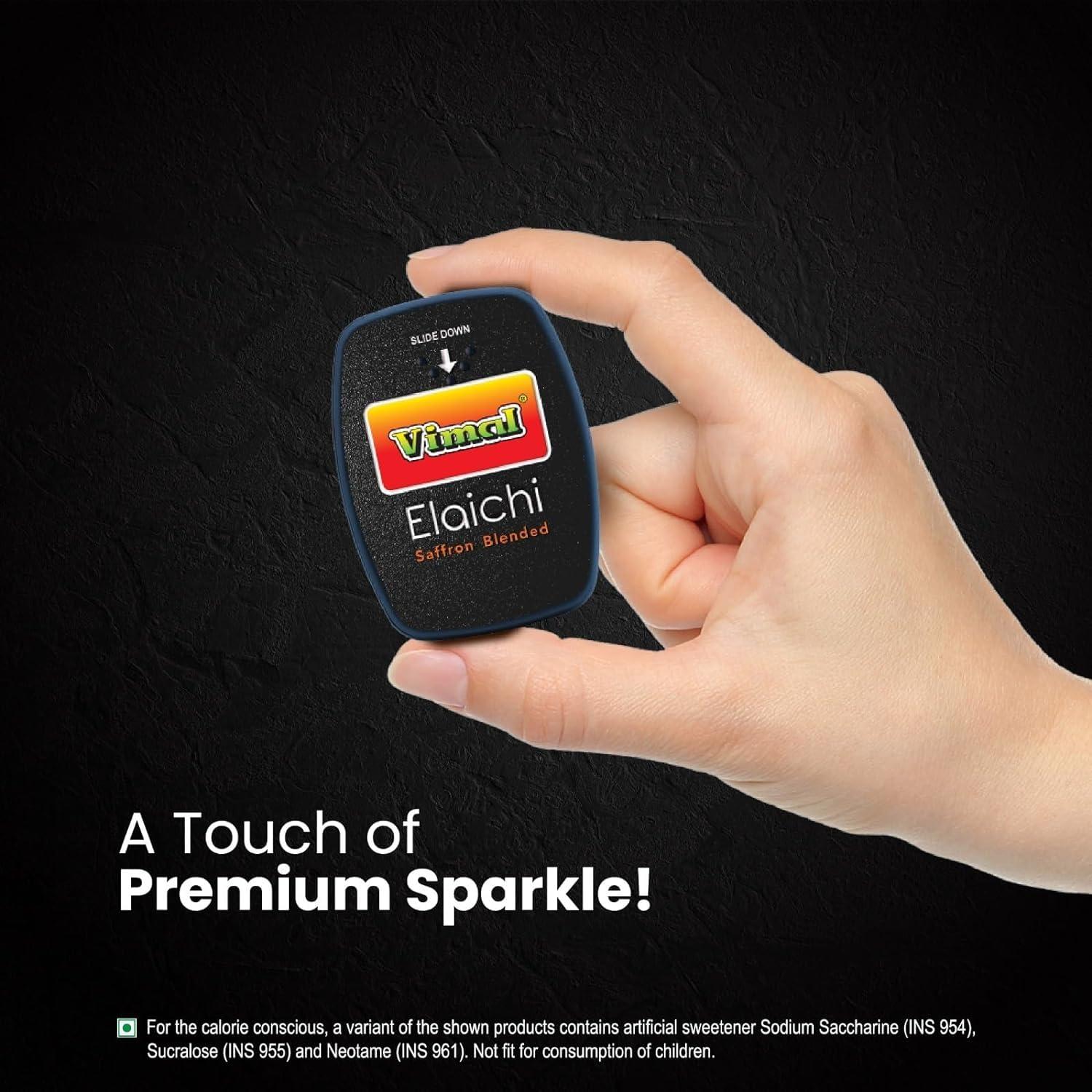 Vimal VIMAL Elaichi Saffron Blended | Pack Of 5 Cassettes (5.75Gram X 5) | Premium | Elaichi Dana | Fresh Breath | Silver Cardamom| Mouth Freshener | Pure Cardamom Pearls