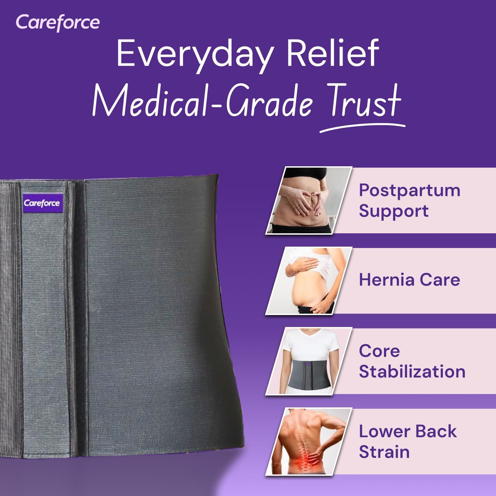 Careforce - The Force Behind Your Health Careforce Abdominal Belt After Delivery Belt for Women Tummy Maternity Belt Postpartum Belt After Delivery C Section Post Pregnancy Belt for Tummy Reduction Belly Fat Belt for Women & Men -Grey -S