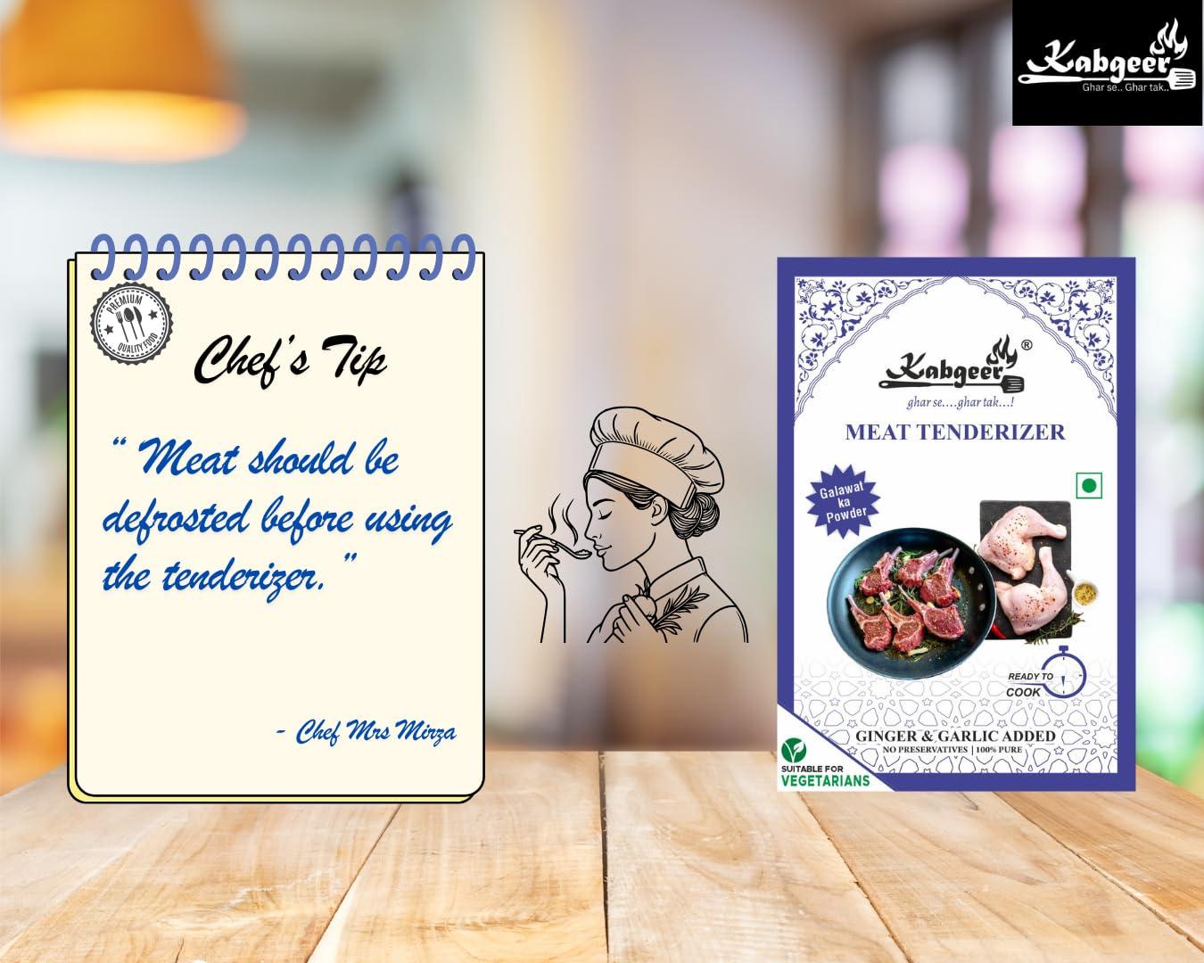 Kabgeer Kabgeer Mutton Tenderizer Powder | Speciality Powder | Raw Papaya | Kachri | Galawat ka Powder | No Added Preservatives | No Flavour - 50 gram Pack