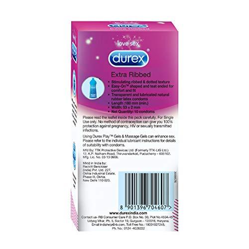 Durex Durex Mutual Climax Condoms - 10 Count & Durex Condoms, Extra Ribbed - 10 Count