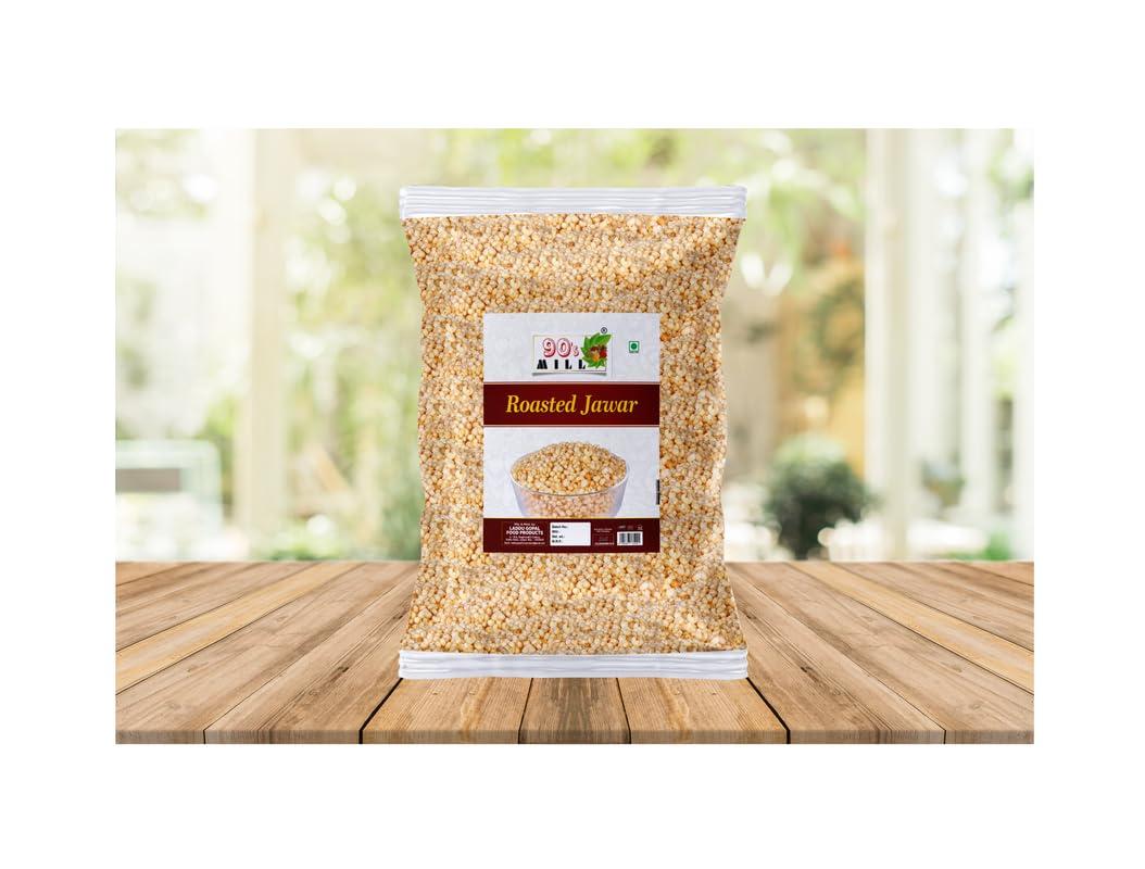 90\'s MILL 90\'s MILL Amravati Authentic Sorghum Jowar Jawar Puff Kurmura Kurmure Murmura Murmure Puff Snack | Crispy | Namkeen | Ready to eat | Snacks | Preservatives Free Tea Time Snacks-280g*3Pack