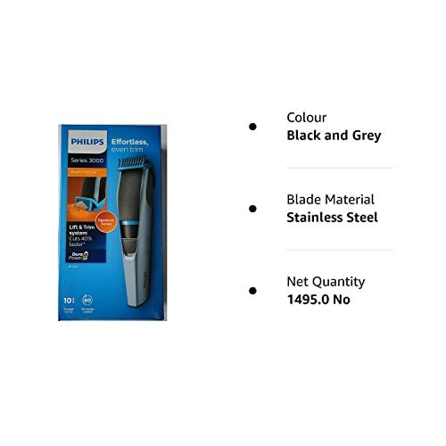 PHILIPS Philips BT3102/15 Cordless Beard Trimmer for Men (Black and Grey)