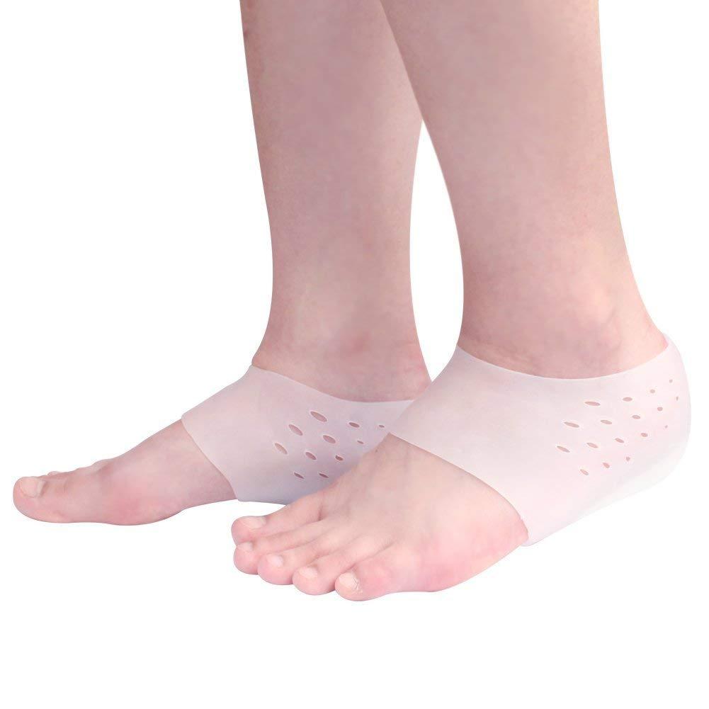 Klever Zone Klever Zone 1 Pair Invisible Height Lift Heel Pad Sock Liners Silicone Gel Inserts Socks Increase Insole Pain Relieve for Women Men
