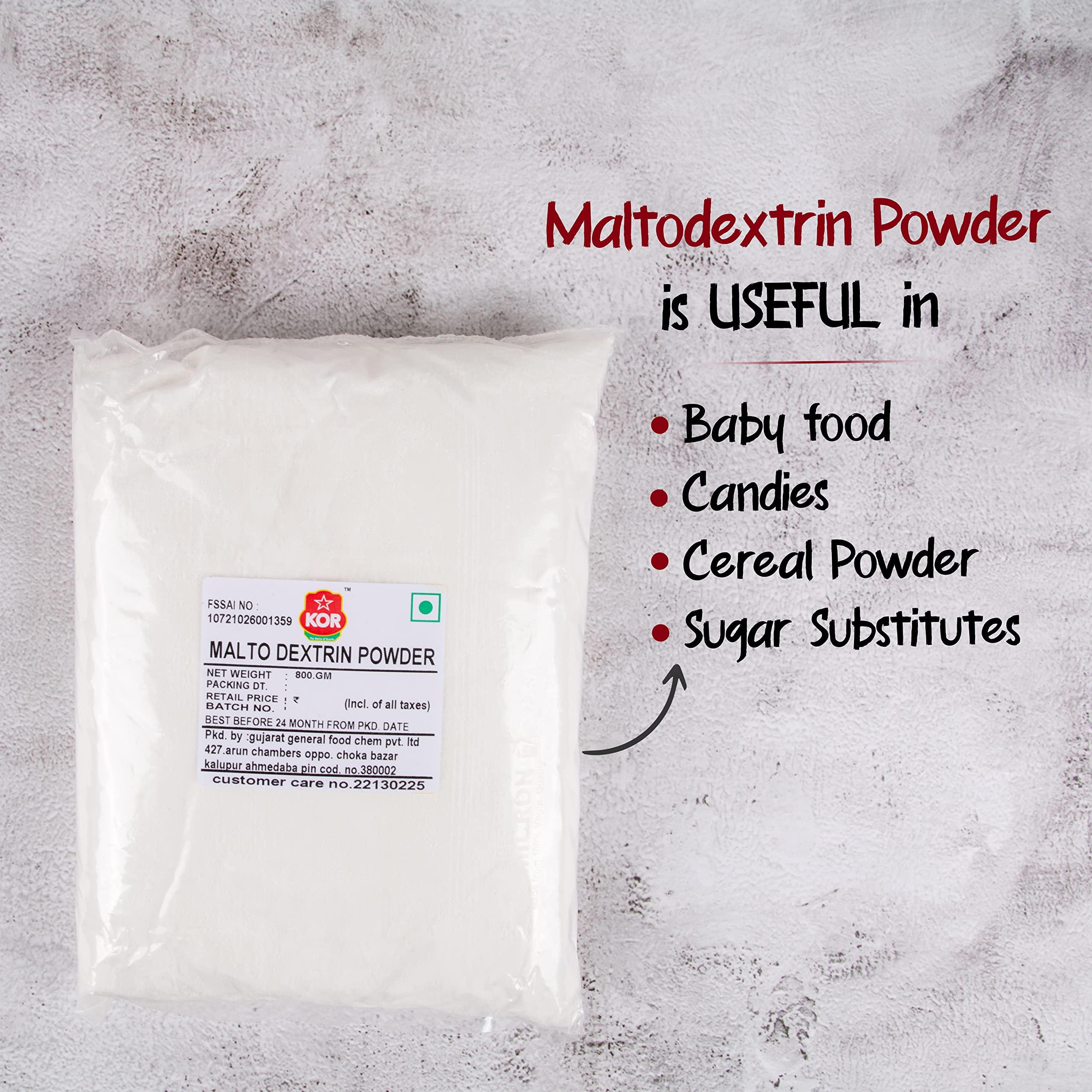 KOR KOR Maltodextrin Powder, 800g (Pack Of 1) | Intra Workout Carb Supplement | Complex Carbohydrate for Workout Shakes