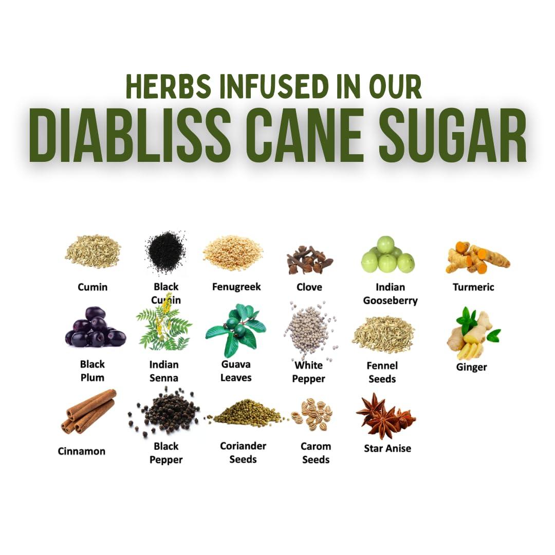 Diabliss Diabliss Diabetic Friendly Herbal Cane Sugar - Free from Chemicals Artificial Sweetener Natural Health and Wellness -LOW GI Sugar 5kg bag.