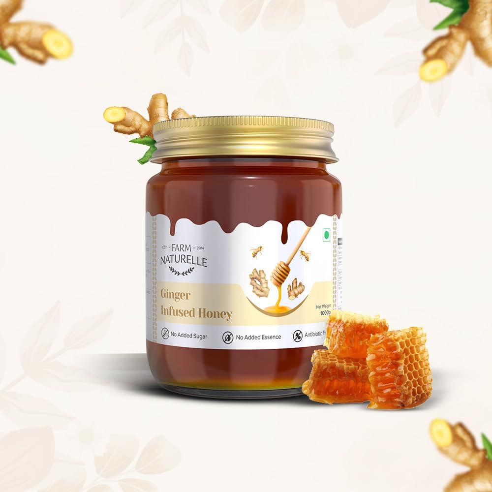 Farm Naturelle Farm Naturelle - Healthy Ginger Infused Honey 2.75kg |100% Pure Honey| Raw & Unfiltered|Unprocessed|Lab Tested Honey In Pet Bottle